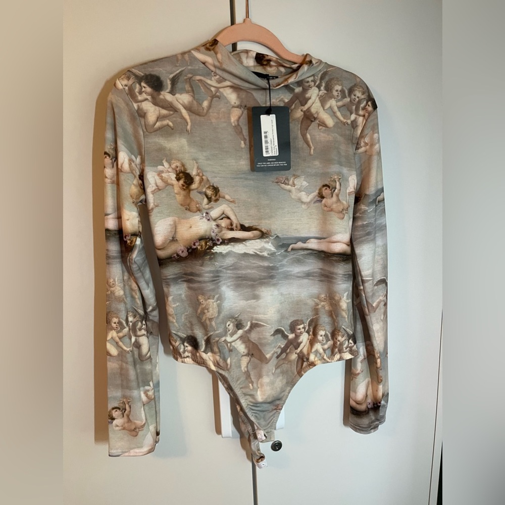 4/$25 SALE Pretty Little Things Heavenly Angel Long Sleeve Bodysuit SZ 12 Large